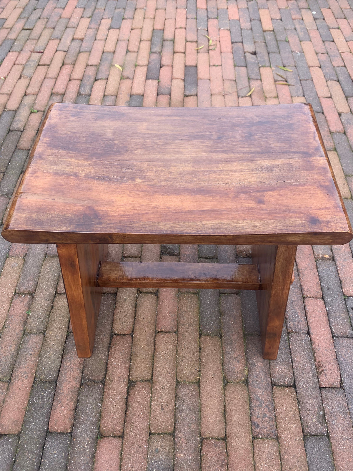 Stained Hardwood Stool